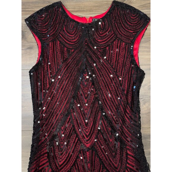 FUNDAISY STUNNING Red & black Sequin Flapper Dress Size XS - Picture 11 of 13